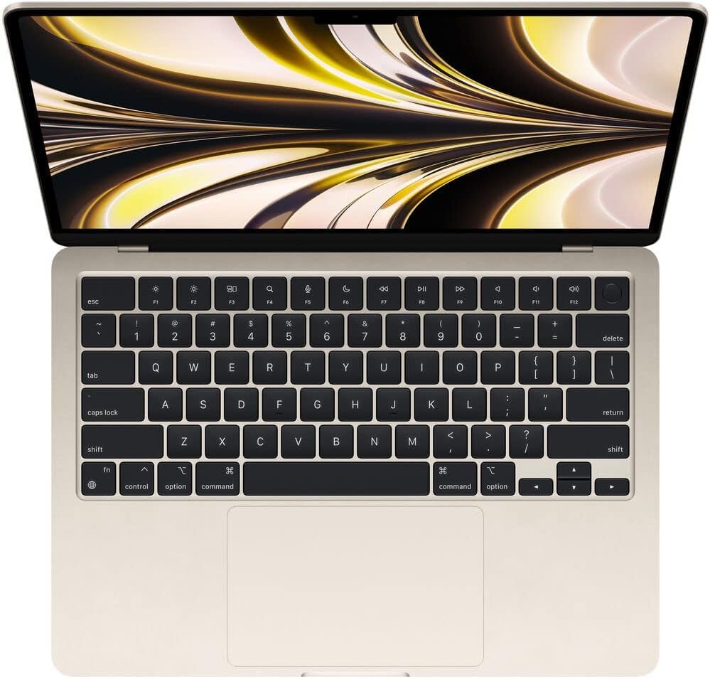 Image of Apple 2022 MacBook Air with Apple M2 Chip, 13-inch, 8GB RAM, 512GB SSD Storage, Starlight (Renewed)
