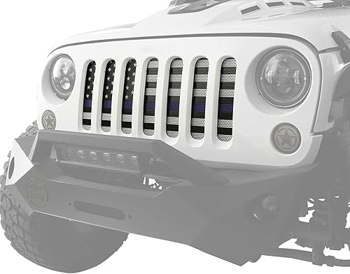 Miniatura 5 de Hooke Road Deflector de rejilla de malla compatible con Jeep JK Wrangler 2007-2018