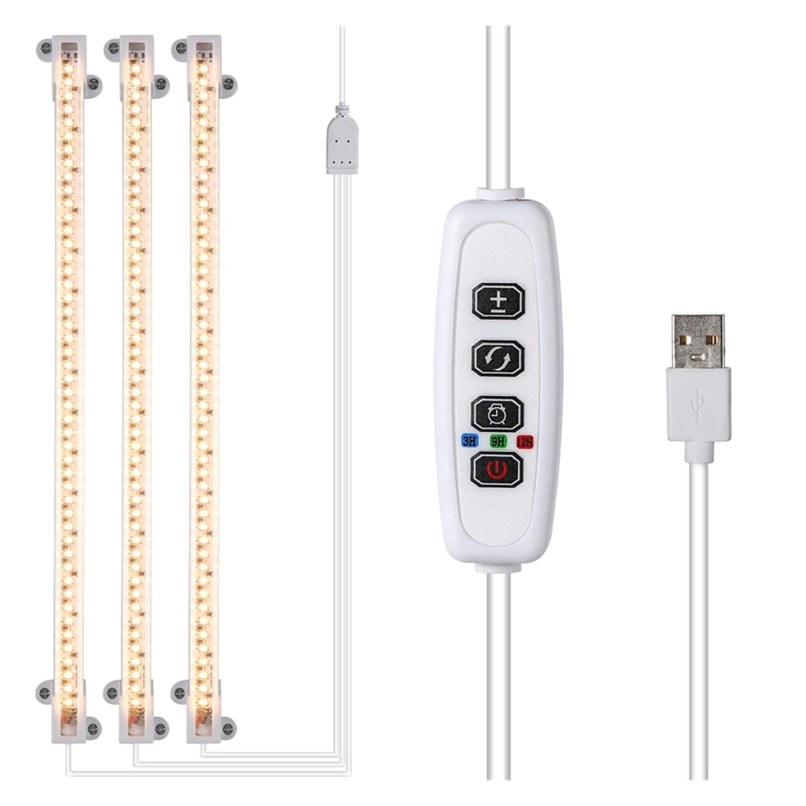 Lámpara de cultivo, Temporizador de lámpara Phyto de luz Led regulable for interiores con Kits hidropónicos de potencia lámpara de espectro completo for plantas lámpara de cultivo interior(Three)