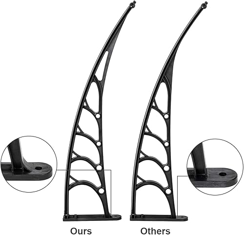 Miniatura 6 de Toldo de ventana de 80 x 40 pulgadas, moderno toldo de policarbonato para puerta delantera, cubierta de puerta de ventana para lluvia, nieve,