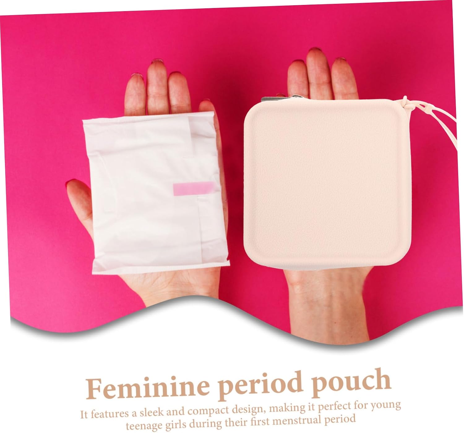 Ipetboom Silicone Period Bag for Teens Portable Tampon Holder Sanitary Napkin Pouch Compact Design for First Menstrual Cycle for Young Off