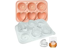 Heart and Rose Ice Tray Mold (Pink)