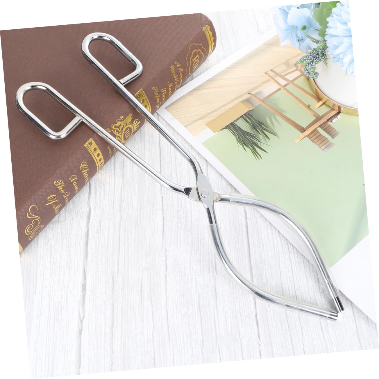 Stainless Steel Crucible Tongs Long Handle Kitchen Pliers Heavy Duty Laboratory Beaker Clamp