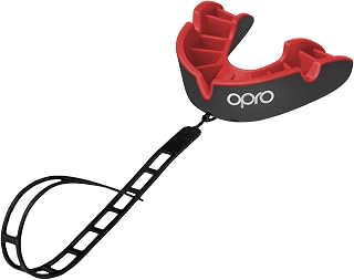 OPRO Silver Level Mouth Guard + Strap – Moldable Mouthguard with Multi-Layer Protection for Boxing, Rugby, Hockey, MMA, UFC, BJJ & Football Mouthpiece - Includes Mouth Guard Case