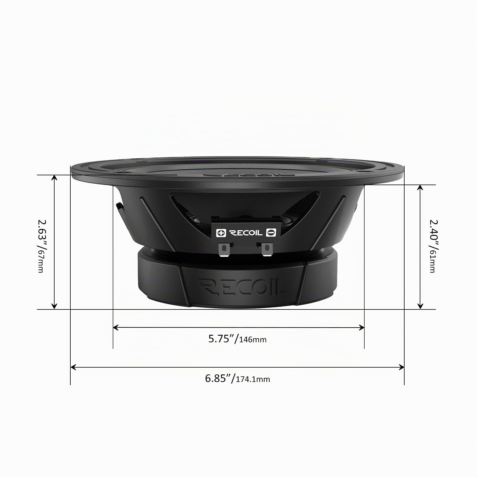 RECOIL MS65 4P 17 cm （6.5 Zoll ） Mitteltöner Lautsprecher Paar 300 Watt RMS 600 Watt Max 4 Ohm Hochtemperatur Kapton Schwingspule 1.5 Zoll Pro Audio für Auto und Car HiFi