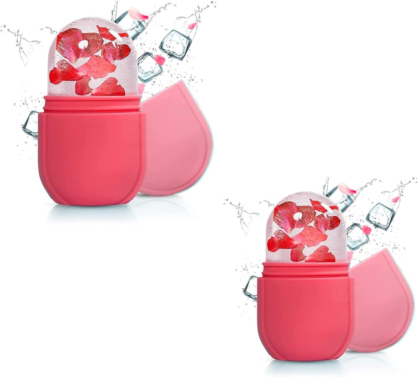 Fabify Facial Ice Roller Cryo Cube Massager for Face & Eyes | Reusable Silicone Glow Cube for Puffiness, Pore Tightening, Skin Toning & Anti-Aging | Pack of 2 (Color May Vary)