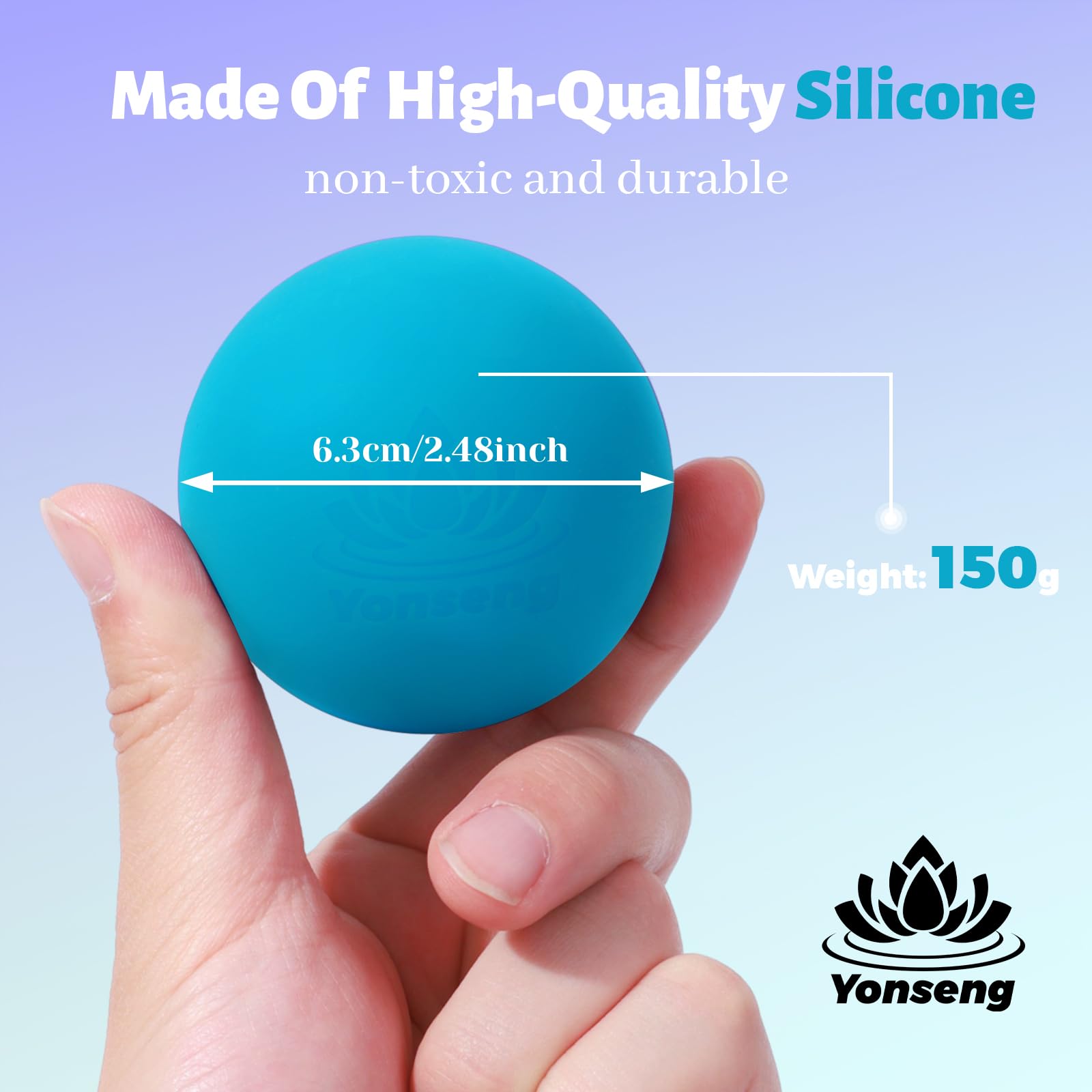 Physical Yoga Balls Massage Lacrosse Balls for Myofascial Release, Trigger Point Therapy, Muscle Soreness Deep Tissue Massage Physical Therapy Equipment(2 Pack,Blue and Purple)