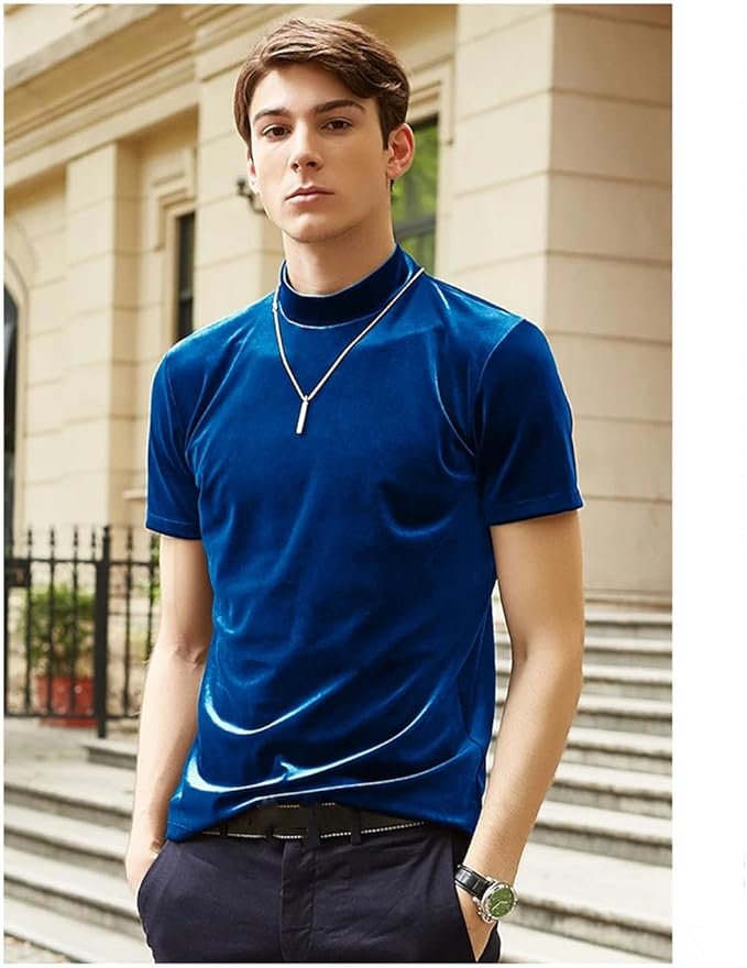 【YOURNUS】Cotton velvet half-neck T-shirt V-neck t-shirt in slub cotton - Black | Benetton