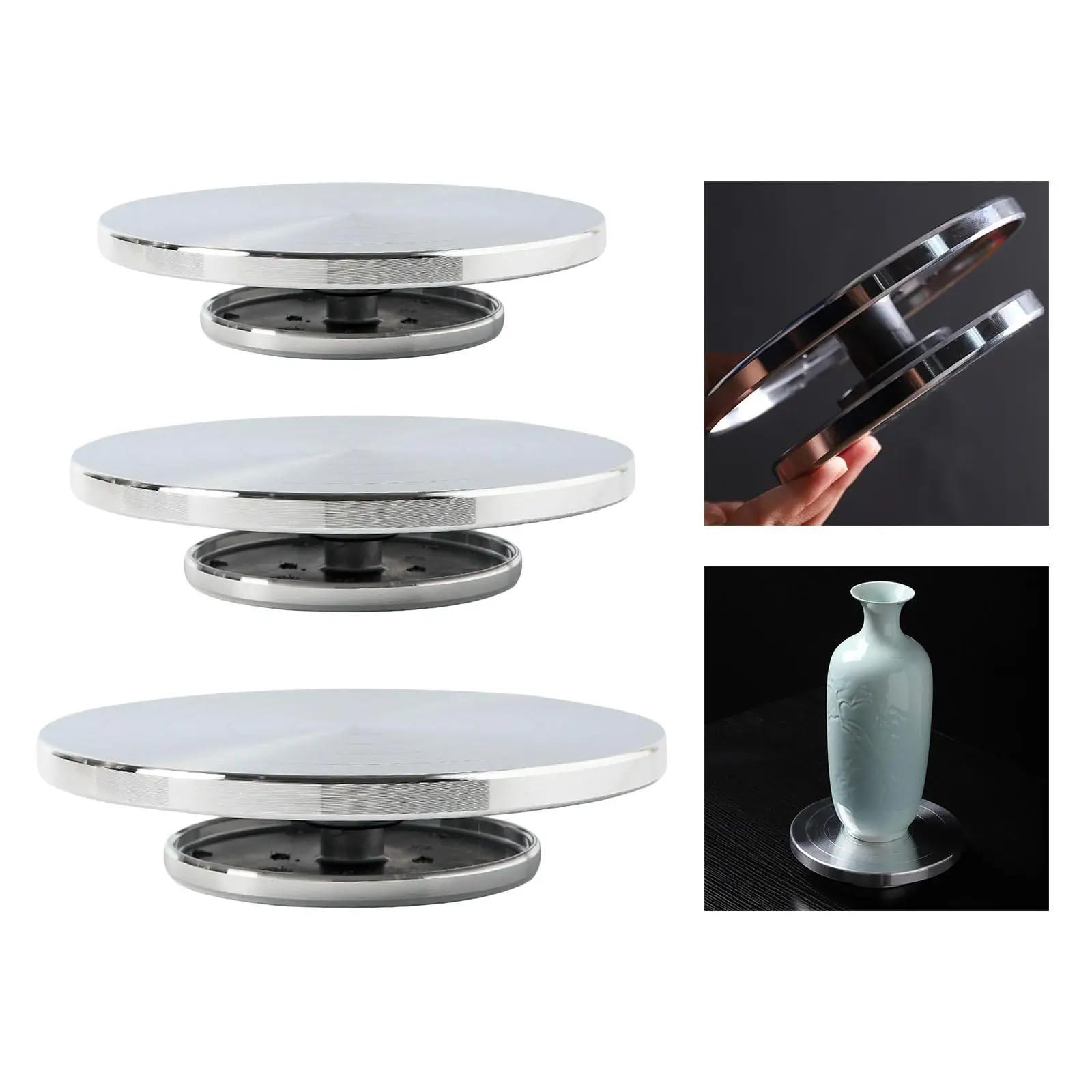 Dwustronne koło garncarskie, ceramiczny gramofon 15 cm do modelarstwa i rzeźbienia, narzędzie artystyczne ze stopu aluminium dla rzemieślników ceramicznych i artystów