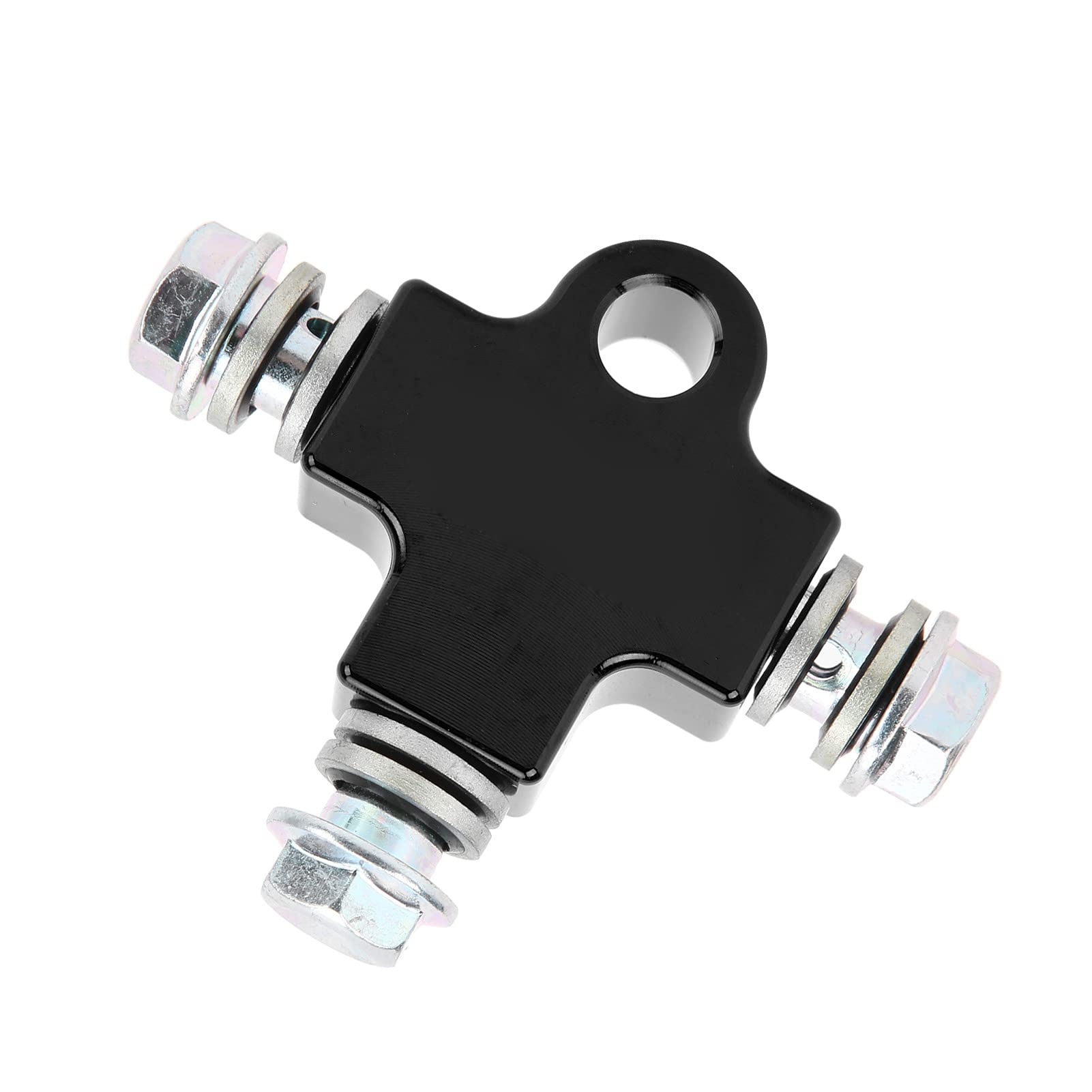 WosuneTee Coupling, Wear Resistance Tee Connectors 3 Way Anti Corrosion for Motorcycle for ATV for Dirt Pit Bike(B (black three-way matching screw))