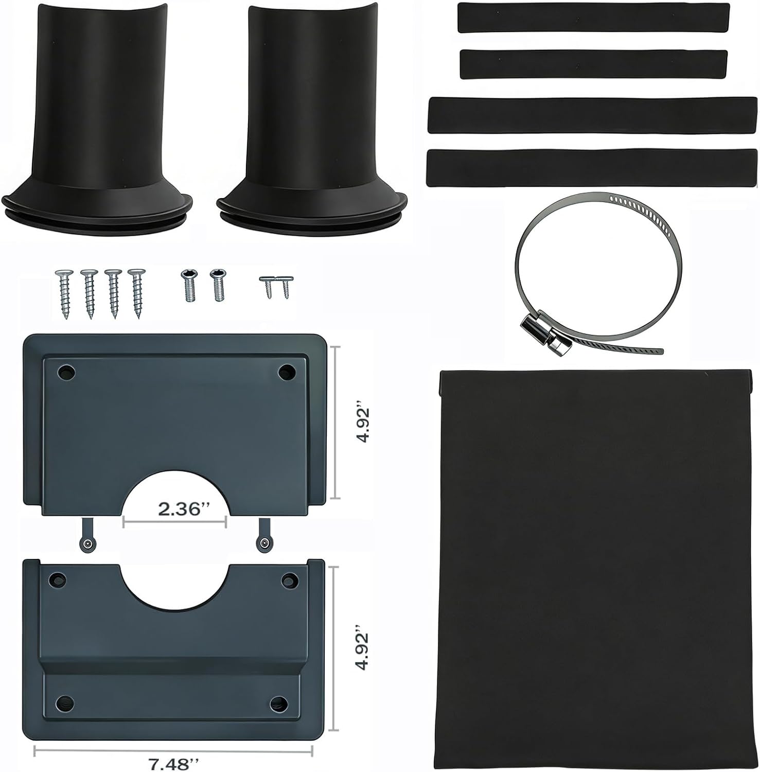 HVAC Wall Penetration Cover & Line Set Cover Kit - Professional Seal and Protection Sleeve for Indoor & Outdoor Mini Split Air Conditioner Pipes Outlet Retrofit 2-3/8", Gray