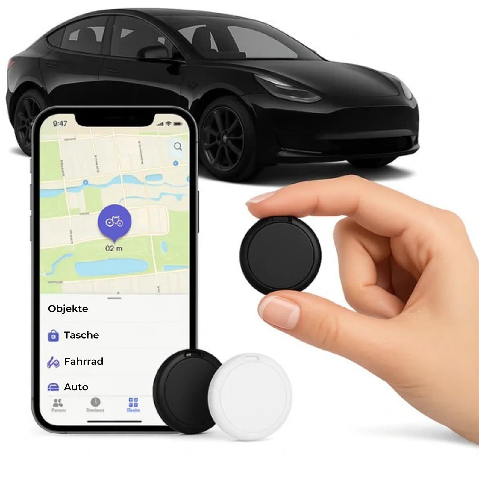 Anytrcak Pro Magnet-Tracker für Auto, Gepäck und Geldbörse – Kompatibel mit der Find My App von Apple/Android (2-Pack(Android System))