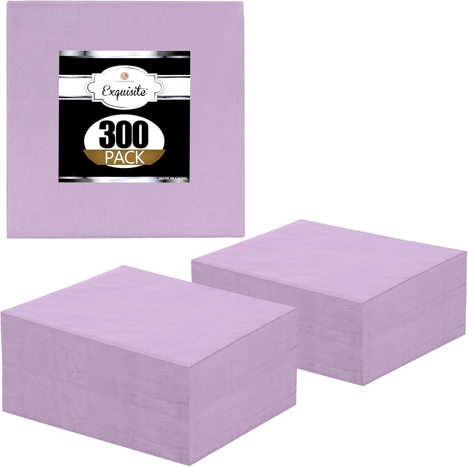 Exquisite 300 Lavender Paper Napkins 2 Ply Cocktail Napkins