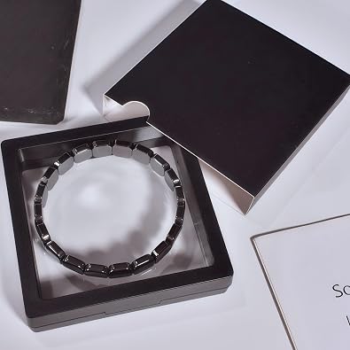 Hematite Bracelets For Men Natural Blackstone Beaded Stretch Bracelet