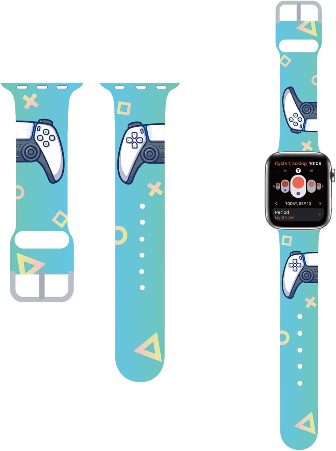 Game Controller Design Compatible with Apple Watch Band 38mm 40mm 41mm 42mm 44mm 45mm, Game PS5 Strap with Soft Band Wristband for Kids Boys Girls Men Women friends iWatch SE Series 8/7/6/5/4/3/2/1 (45MM/44MM/42MM)