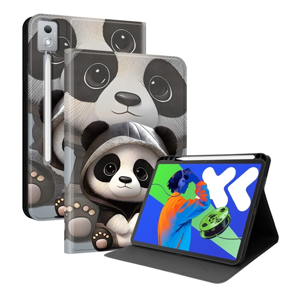Funda para Lenovo IdeaTab Pro 12.7 2025 de piel con soporte Cute Bear 8