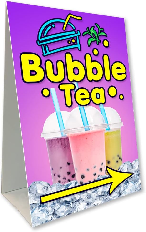 Bubble Tea Economy A-Frame Sign 24 Wide by 36 Tall (Made in The USA) 841098114275