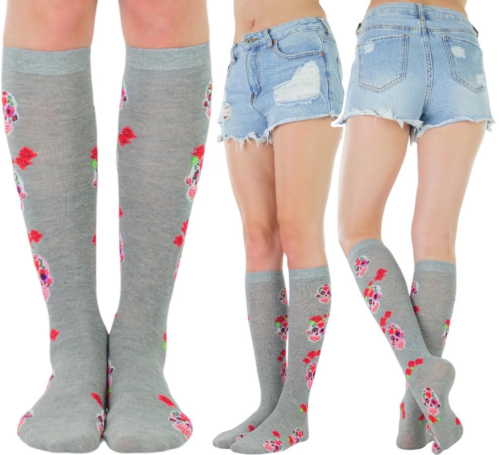 Image of ToBeInStyle Women's Colorful Patterned Design Knee High Socks