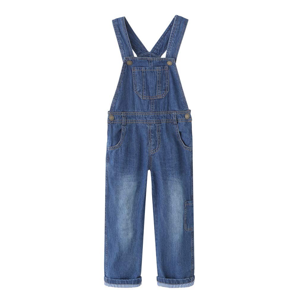 GRANDWISH Boys Girls Dungarees Blue Denim Bib Overalls 4 Years