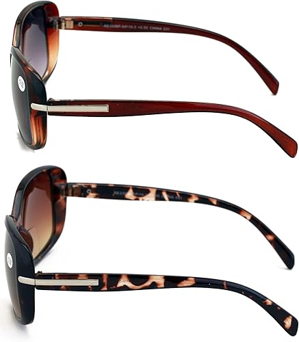 Miniatura 7 de 2 pares de lentes de sol bifocales de lectura para mujer, lentes de lectura vintage, para exteriores, negro y leopardo