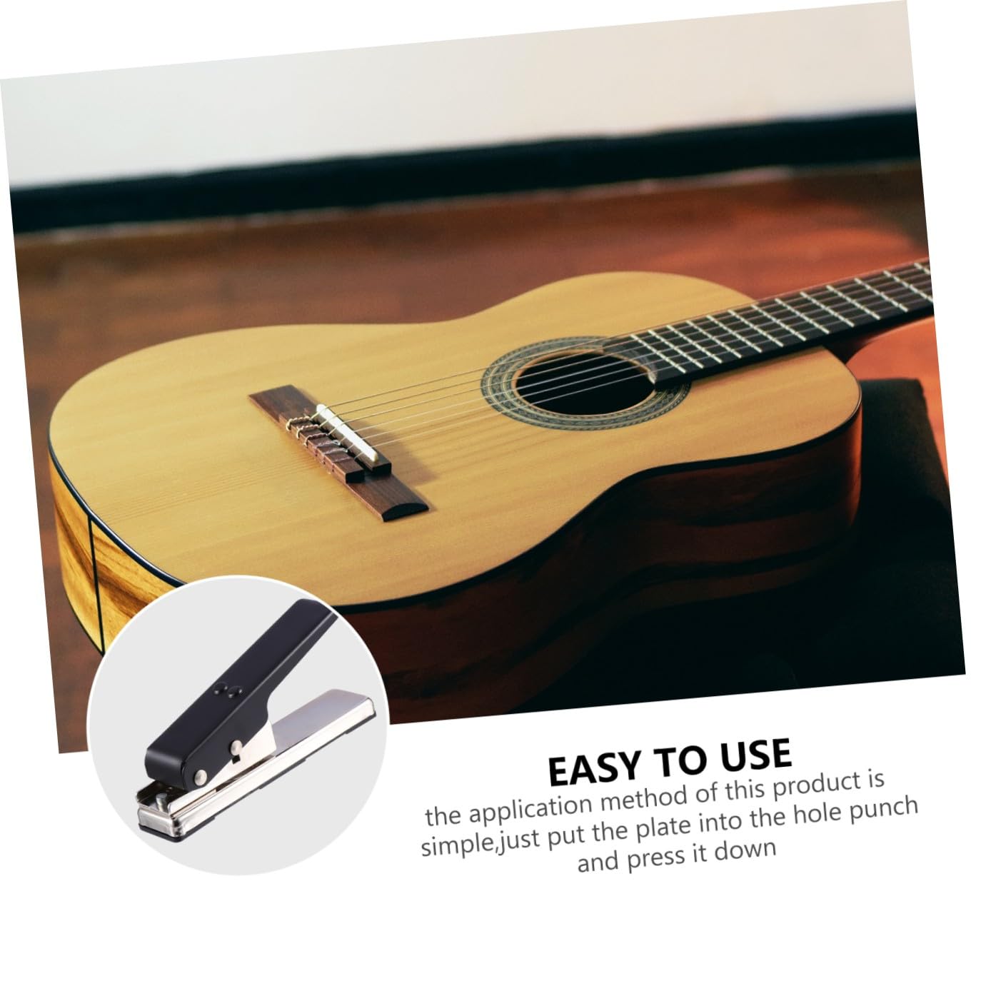 Perforatore per Plettri da Chitarra in Ferro, 1 Pz DIY | Nero, per Plettri da Schede Plastiche Rigide, Accessorio per Amanti della Chitarra