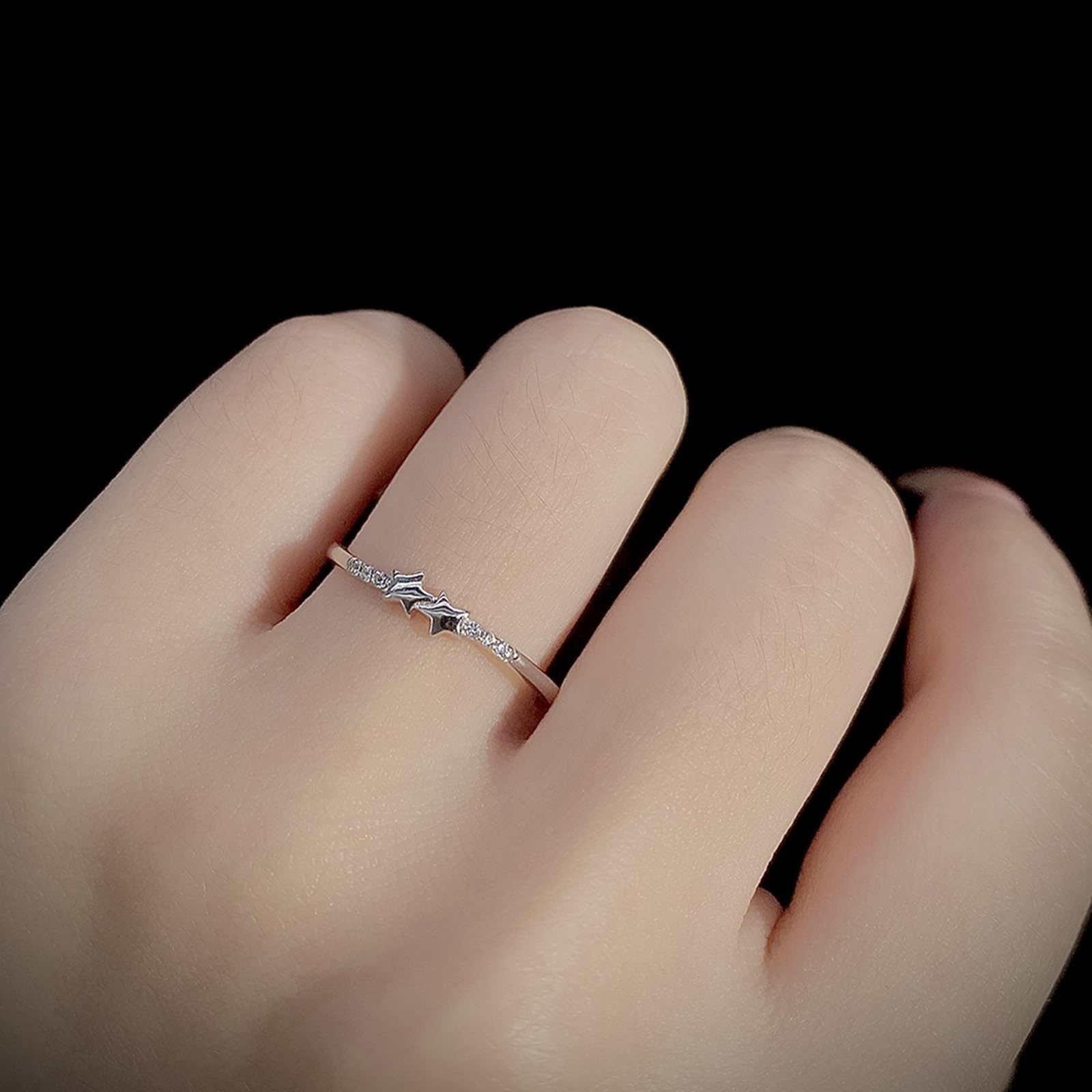 Pierścionek zaręczynowy 18K 750 żółte złoto, gwiazda pierścionek partnerski z diamentem prawdziwa biżuteria, pierścionek ślubny PT950 Platinum, rozm. 47-65