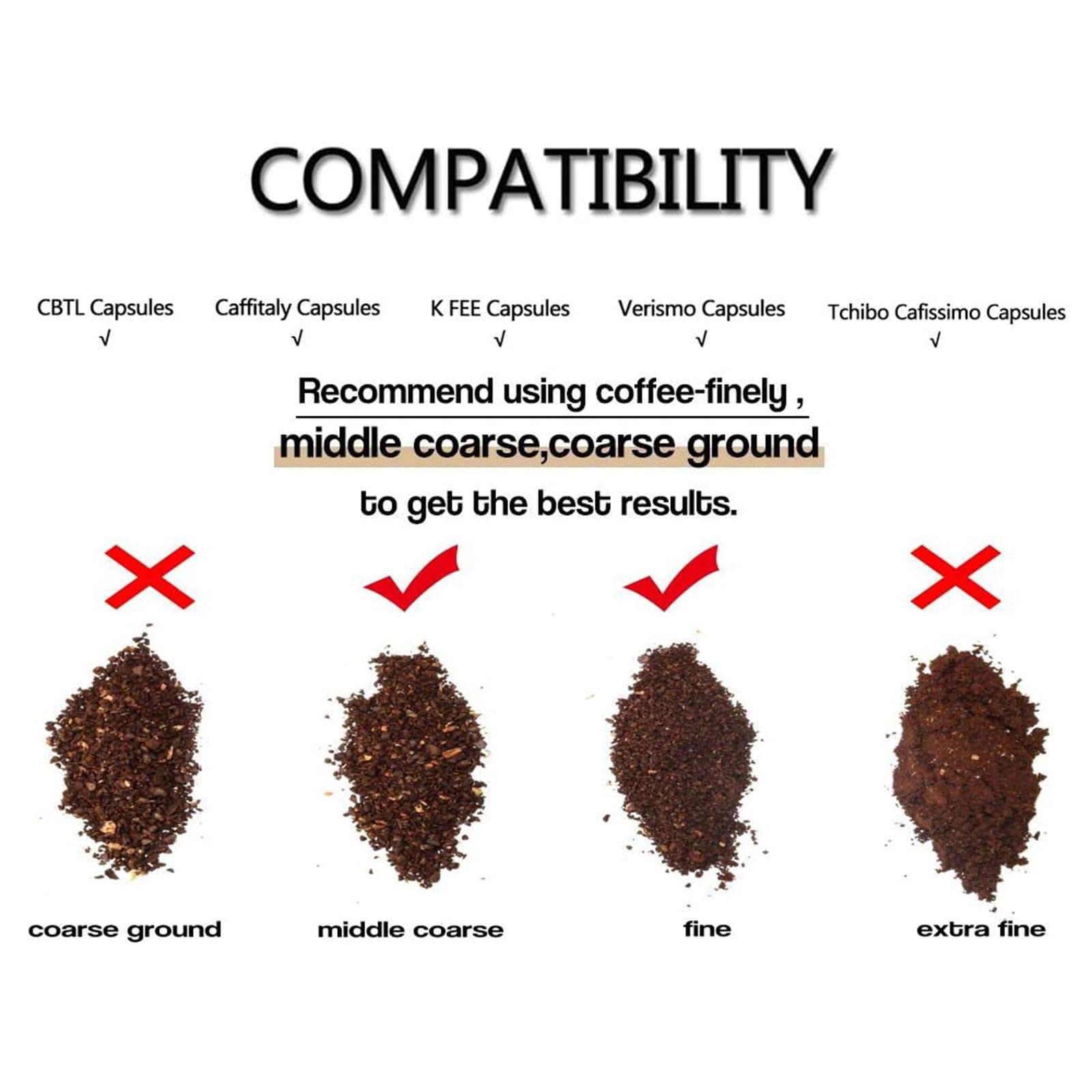 Filtros Recargables de La Taza de de Las Cápsulas de Café para La de ALDI / / K, 3Pcs Conjunto