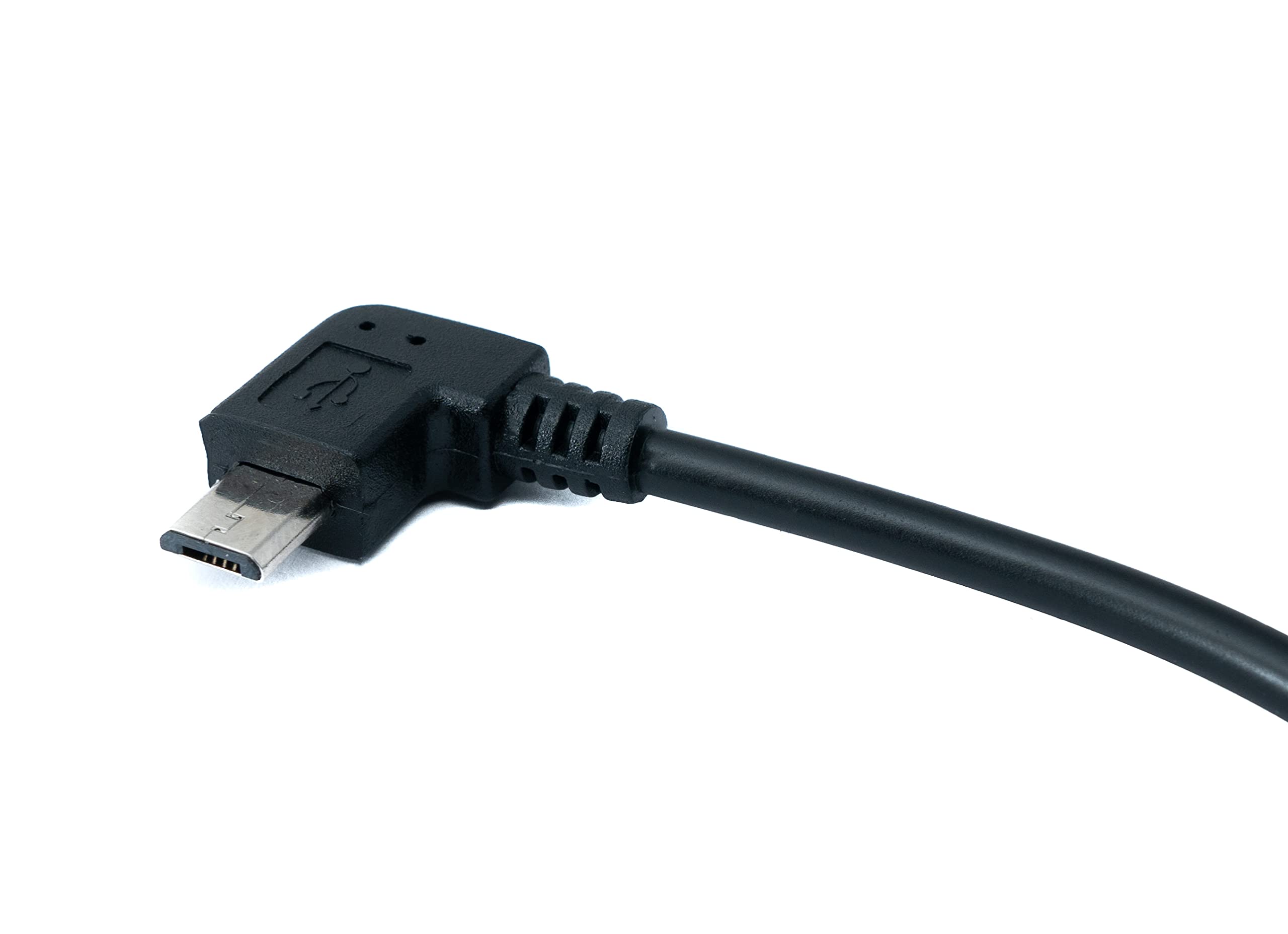 System-S Micro USB 2.0 Cavo ad Angolo di 90 Gradi ad Angolo retto (Sinistra/Male) Adattatore Cavo Dati e Ricarica Cavo 100 cm