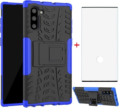 Asuwish Funda de teléfono para Samsung Galaxy Note 10 5G con protector de pantalla de vidrio templado y soporte delgado, híbrida, resistente, funda
