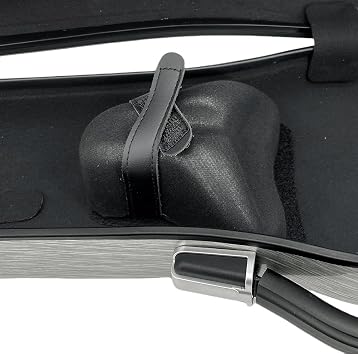 Vetimobato 3/4 Violin Case 4/4 Full Size Adjustable Hard Shell Carbon Fiber Violin Travel Case with Removable Accessory Storage Bag, 2 Bow Holder, Backpack straps(Silver)