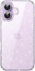 JETech Capa Glitter para iPhone 17 6,3 Polegadas, Case Protetora de Telefone à Prova de Choque com Brilho Brilhante, Fofa e Brilhante para Mulheres e Meninas (Roxo)