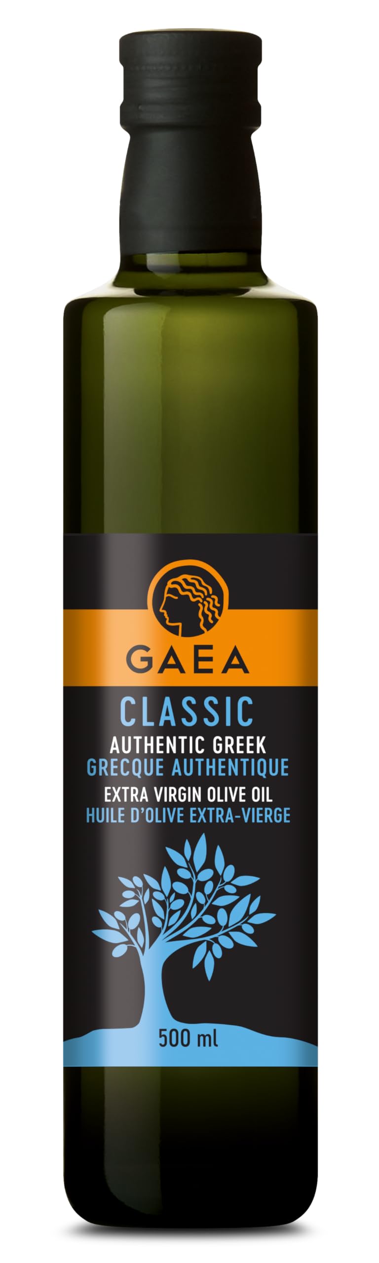 Gaea Authentic Greek Extra Virgin Olive Oil, Cold Extracted, 100% Natural, Single Variety Koroneiki, Full-Flavored with Fruity Finish, 500ml Bottle
