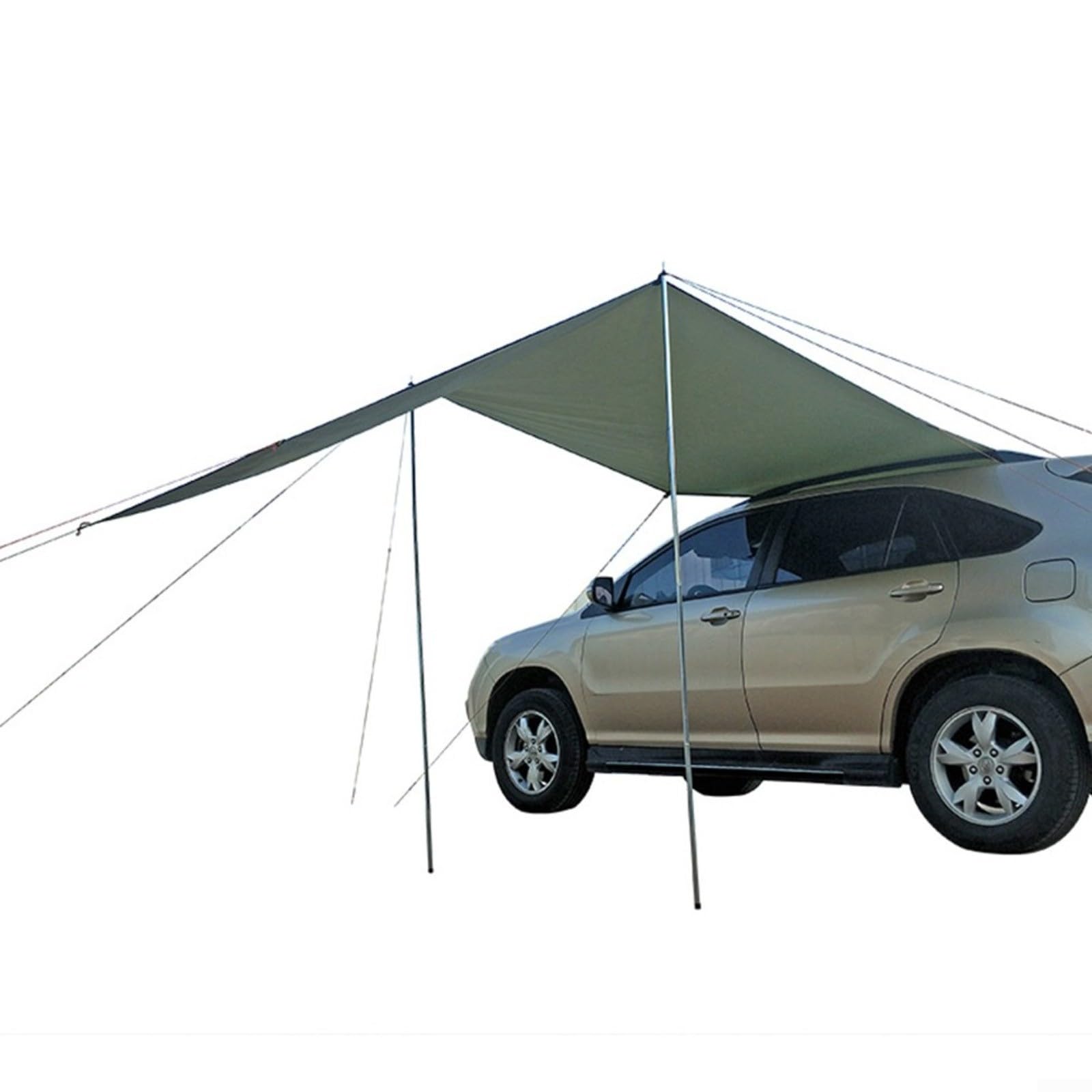 Toldo para Coche, 210D, Impermeable, Tela Oxford, portátil, Tienda de campaña Lateral para Furgonetas, Furgonetas, autocaravanas o caravanas (Gris)