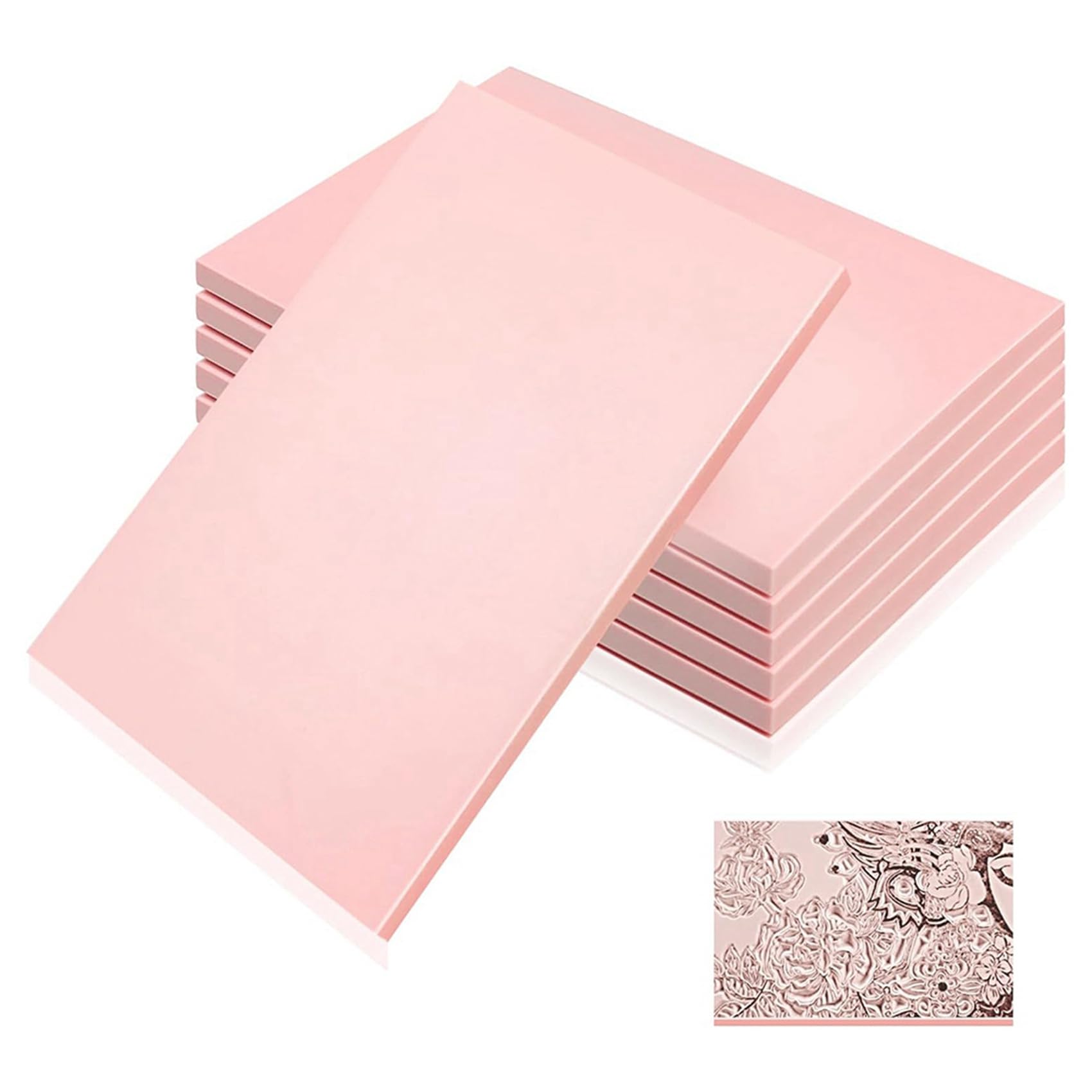 12 Sztuk Różowy Blok Gumowy Stempel Gumowa Rzeźba Linoleum Bloki Rzeźba Blok do Miękkiej Pieczątki Rzemiosło