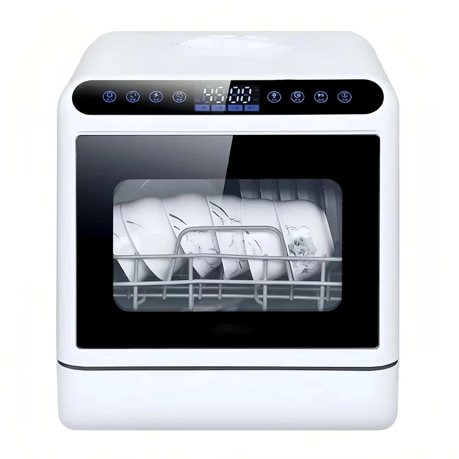 Dishwasher Tabletop Dishwasher Portable Small Fully Automatic 4 Washing Modes and Drying Function Can be connected to the faucet and manually filled with water
