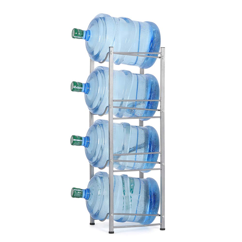 ECVV 4-Tier Water Jug Rack, 4 Gallon Detachable Water Bottle Holder for Kitchen, Office, Home, Black (MIX COLOR)