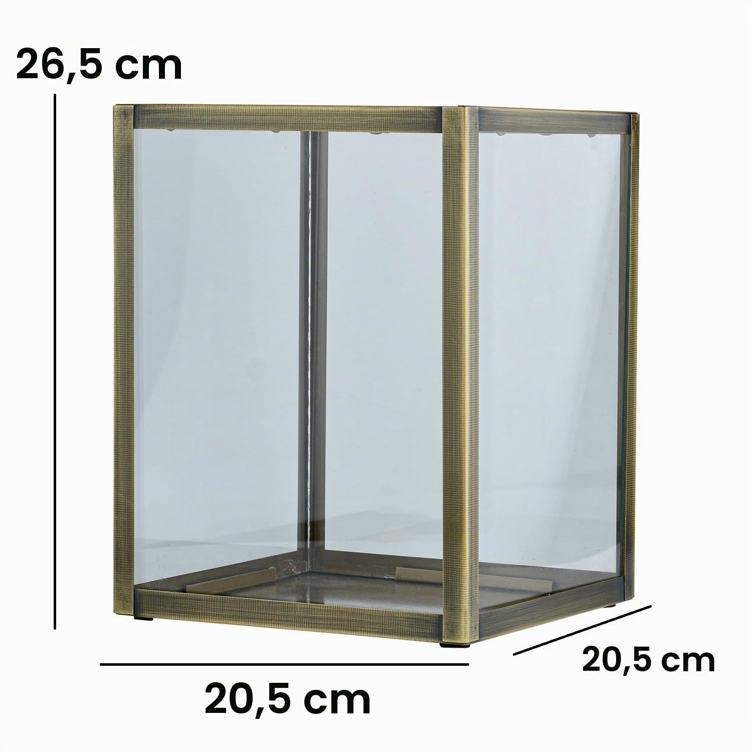 3er Set Skandinavisches Windlicht Souma edel aus Metall, Kupfer 27 cm