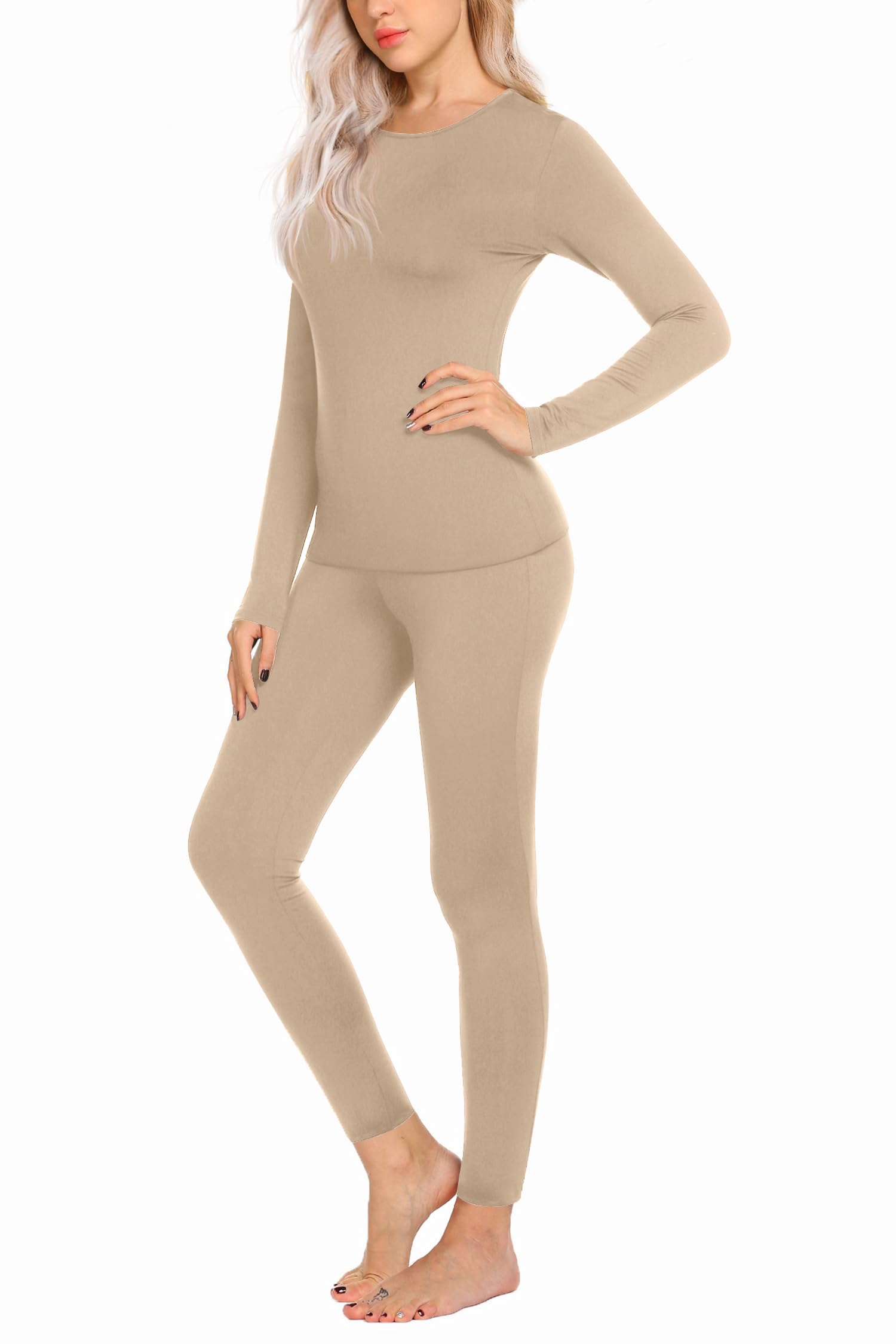 Ekouaer Thermal Underwear for Women Long Johns Sets Lightweight Base Layer
