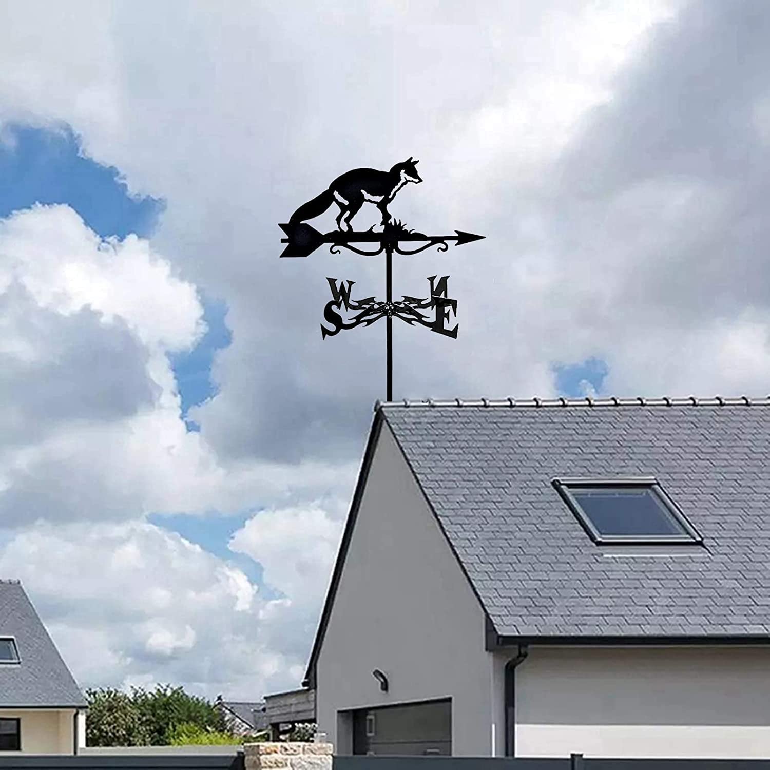 Weathervane, wiatrowskaz Narzędzie pomiarowe z sylwetką Weathervane Metalowa wiatrowskaz Wskaźnik kierunku wiatru Palnik ogrodowy ze wspornikiem montażowym Montaż na dachu podwórka Łatwy w użyciu