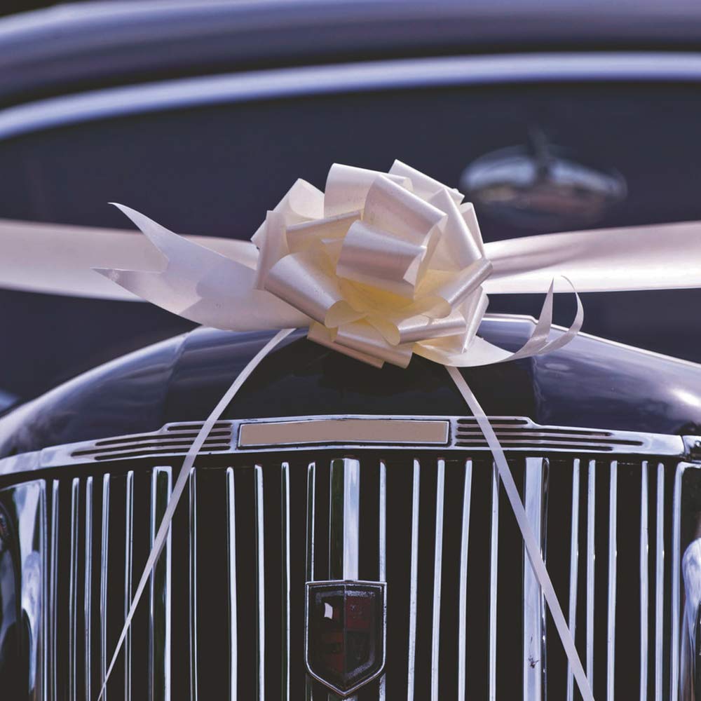 Faburo 80pcs Nœuds Automatiques à Tirer en Ruban Blanc pour Mariage Décoration