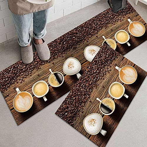 LY4U - Alfombra de Cocina Antideslizante, Absorbente de Agua, Lavable a máquina, 40 x 60 cm + 40 x 120 cm