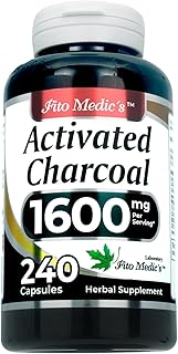 FITO MEDIC'S Lab | Activated Charcoal Pills| 1600 mg per Serving | 240 Caps | Activated Charcoal | Ultra high Absorption, s.