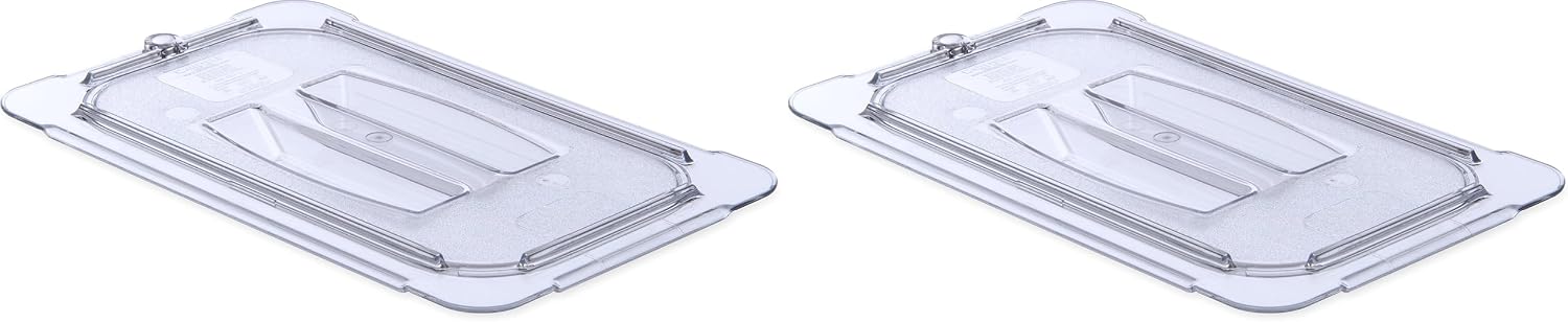Carlisle FoodService Products 10290U07 StorPlus Quarter Size Polycarbonate Universal Handled Food Pan Lid, Clear
