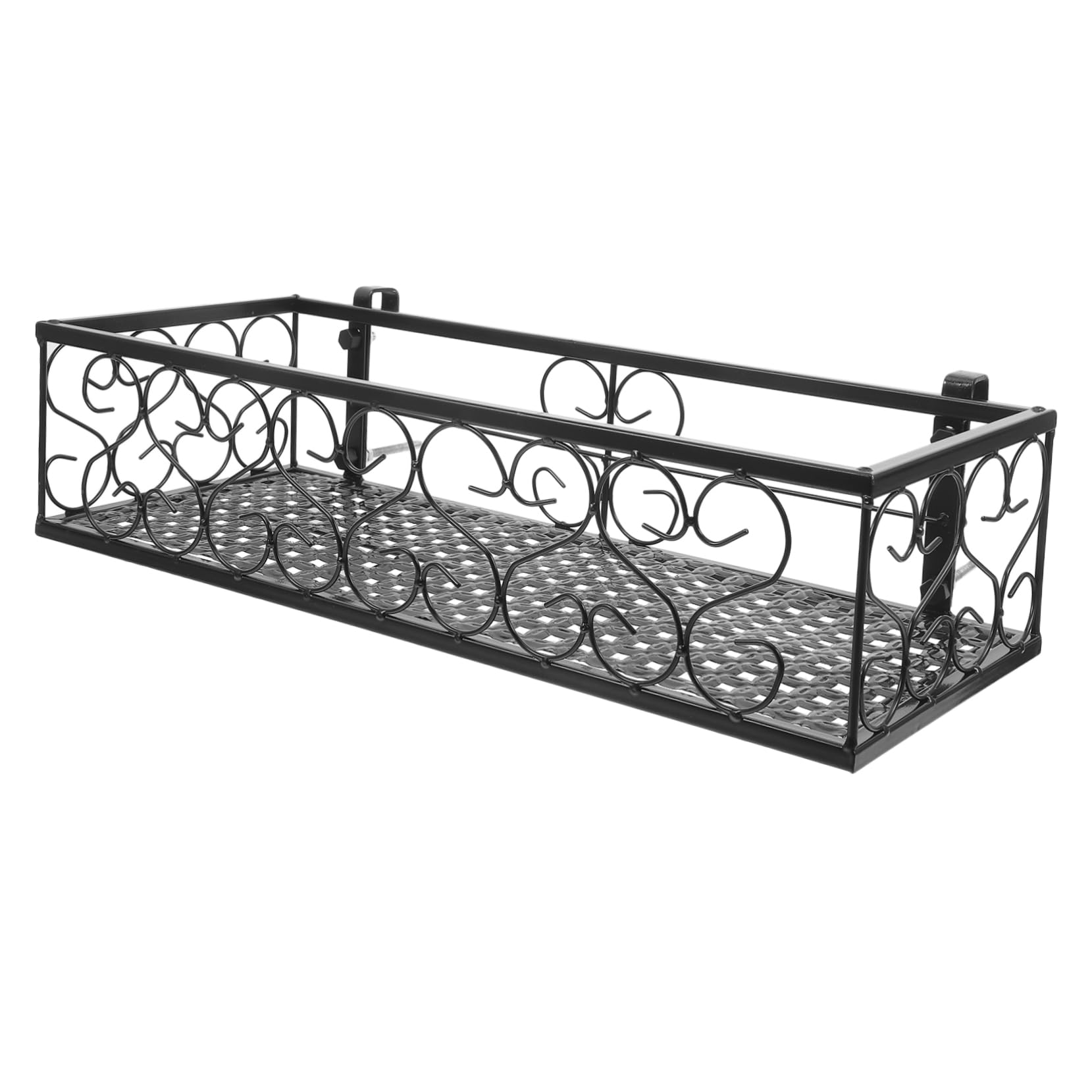 Hemobllo Balkon Hängeblumenständer Aus Eisen Robust Und Platzsparend Für Geländer Und Zäune Für Pflanzen Und Sukkulenten Für Zuhause Und Cafés Schwarz