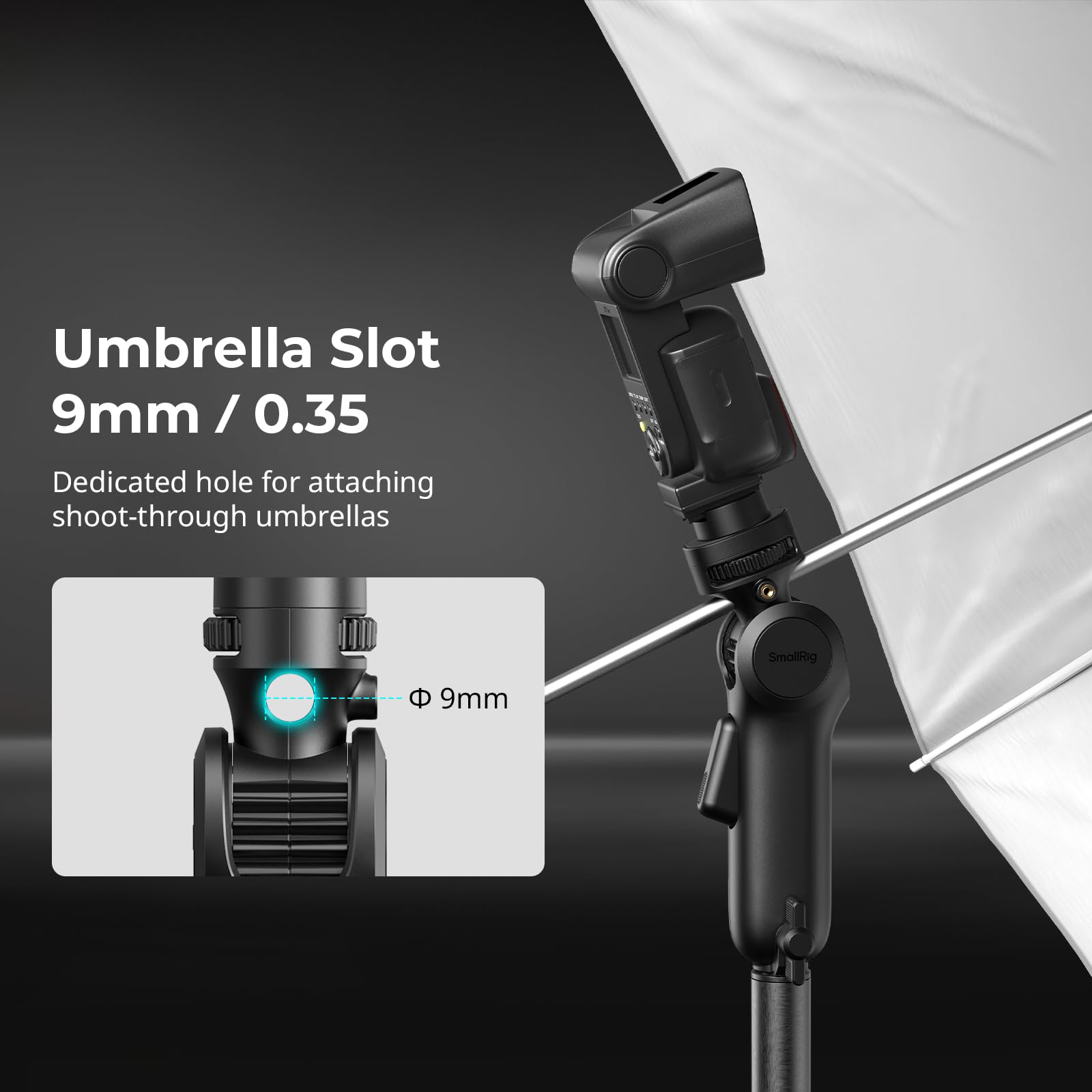 SMALLRIG 5181 - Adattatore a sgancio rapido, capacità di carico 6,6 lb, rotazione a 360°, capacità di carico 3 kg, per luce video COB, clip per cellulare, per flash fotocamera