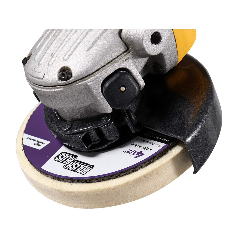 BHA Polish Plus - Disco plano de fieltro extra grueso para pulir y pulir, 4,5 x 7/8 pulgadas, 5 unidades