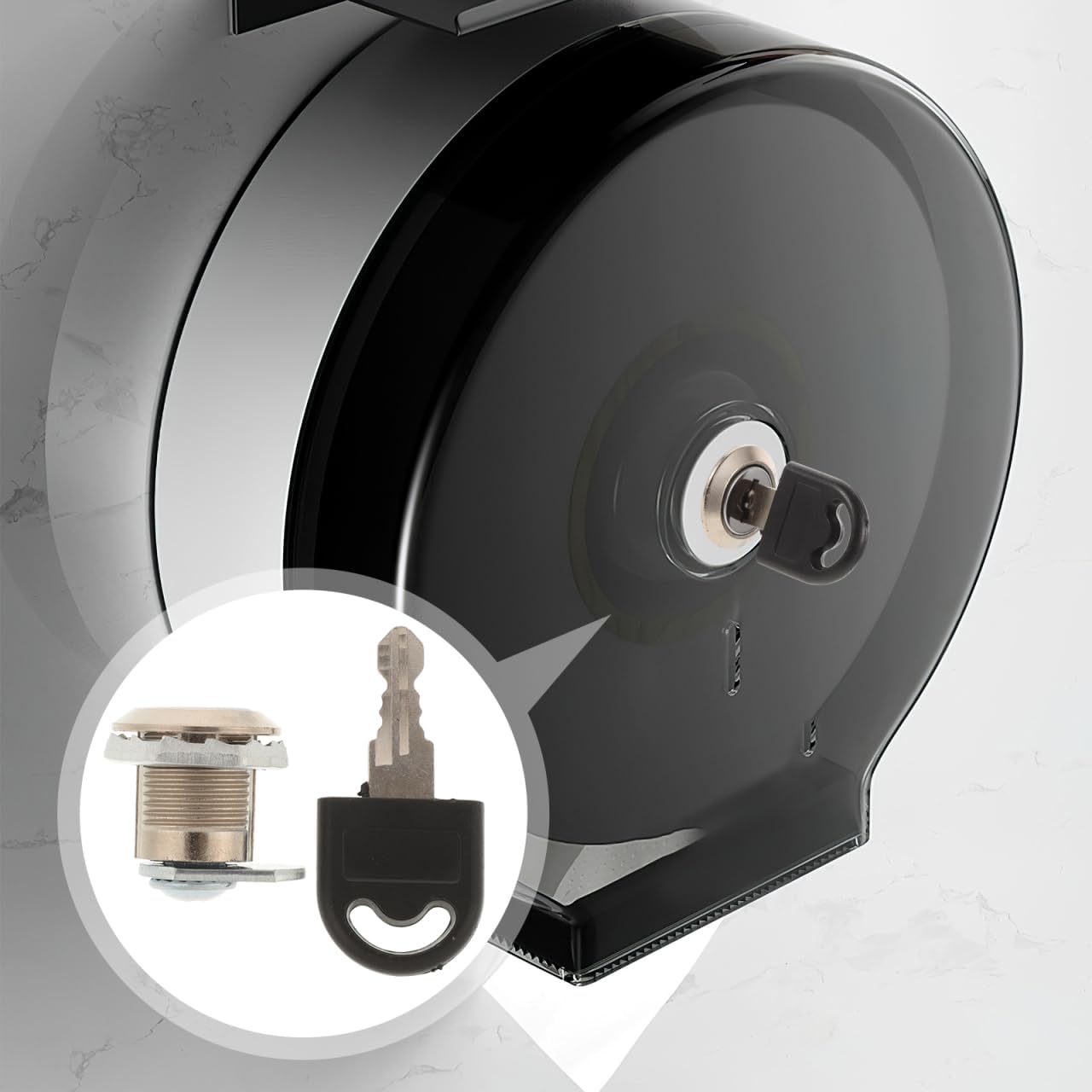 Stainless Steel Lock and Key Set for Commercial Roll Paper | Towel Dispenser and Toilet Paper Dispenser Replacement Secure Lock Accessory for Bathroom