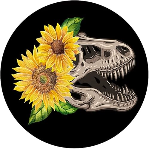 Miniatura 3 de T Rex Skull Girasol Dinosaurio Paleontólogo Cabeza Fossil PopSockets intercambiable PopGrip
