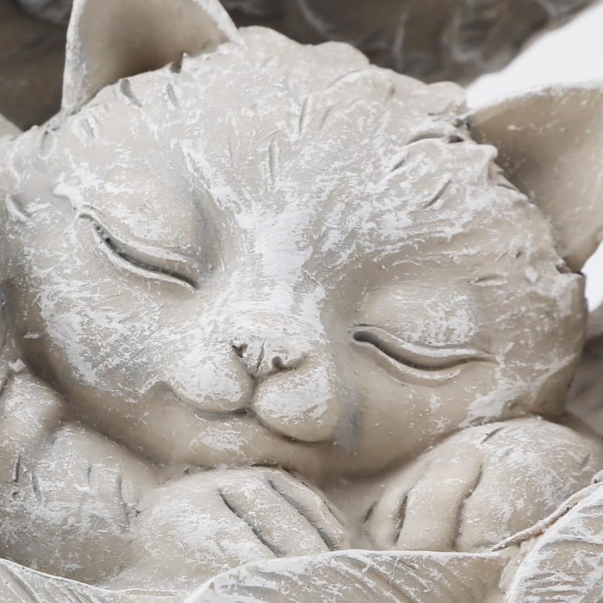 ZHjuju Cat Memorial Stone,Cat Angel Memorial Statue Memorial Stone Cat with Angel Wings Resin Statue Cat Figurines is Placed in The Outdoor Garden or Tombstone,Cat Statue Resin - Image 4