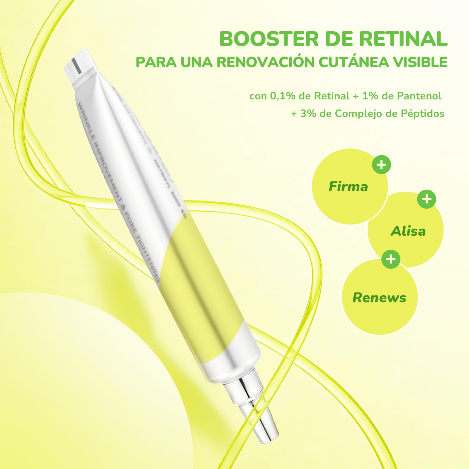 Sérum de Retinol con Retinal Booster, Niacinamida, Pantenol y Péptidos – Skin Care Antimanchas y Antiarrugas, Ayuda a Mejorar la Apariencia de Poros y Ojeras — view 3